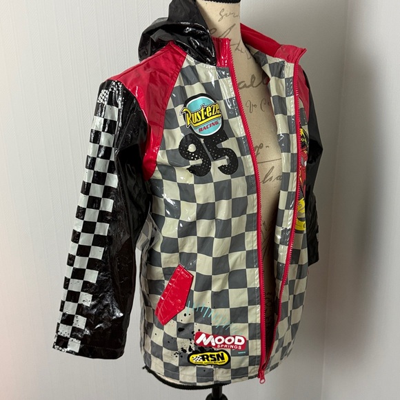 Disney Pixar Cars boys' Lightning McQueen waterproof rain slicker size 7/8 - Picture 5 of 7
